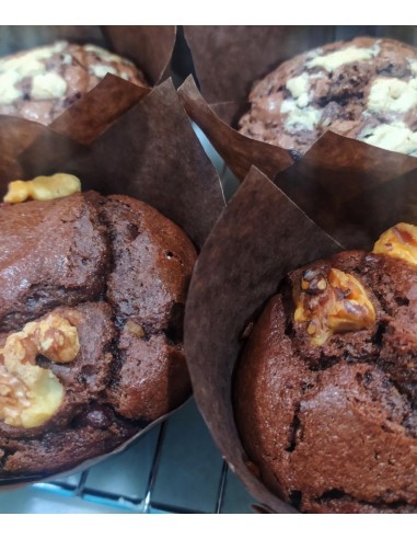 Muffin brownie con chocolate y nueces Vegano (Amy)